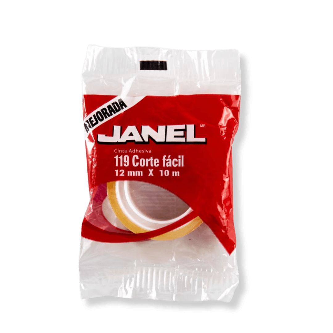 Cinta adhesiva Janel 119 Corte fácil 12 mm x 10 m